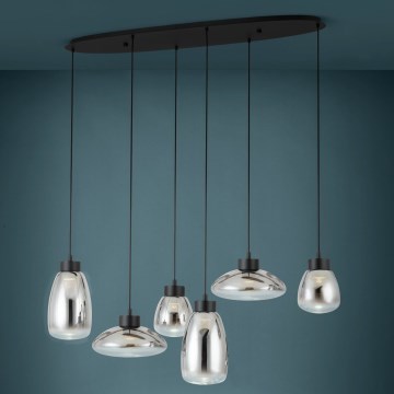 Eglo - Dimbare LED hanglamp aan een koord 6xLED/5,4W/230V 2700K gerookt