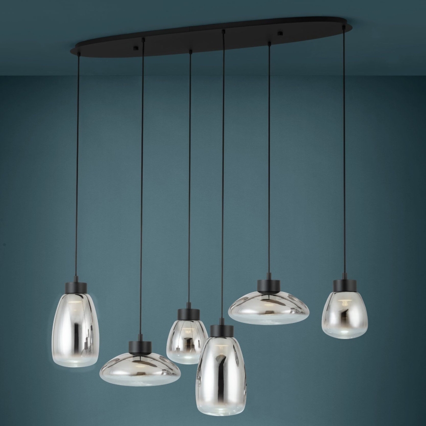 Eglo - Dimbare LED hanglamp aan een koord 6xLED/5,4W/230V 2700K gerookt