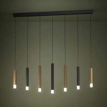 Eglo - Dimbare LED hanglamp aan een koord 7xLED/3,1W/230V 3000K antraciet/goud