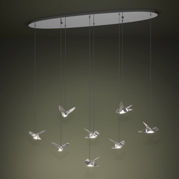 Eglo - Dimbare LED hanglamp aan een koord 8xLED/4,2W/230V 3000K glanzend chroom