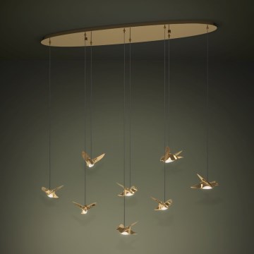 Eglo - Dimbare LED hanglamp aan een koord 8xLED/4,2W/230V 3000K goud