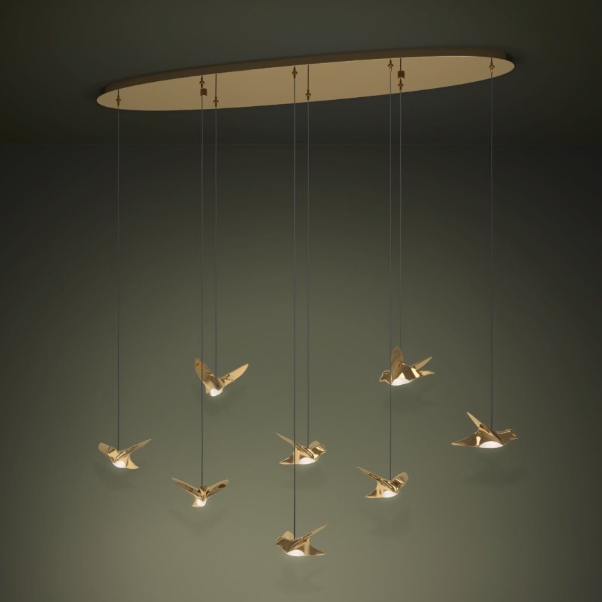 Eglo - Dimbare LED hanglamp aan een koord 8xLED/4,2W/230V 3000K goud