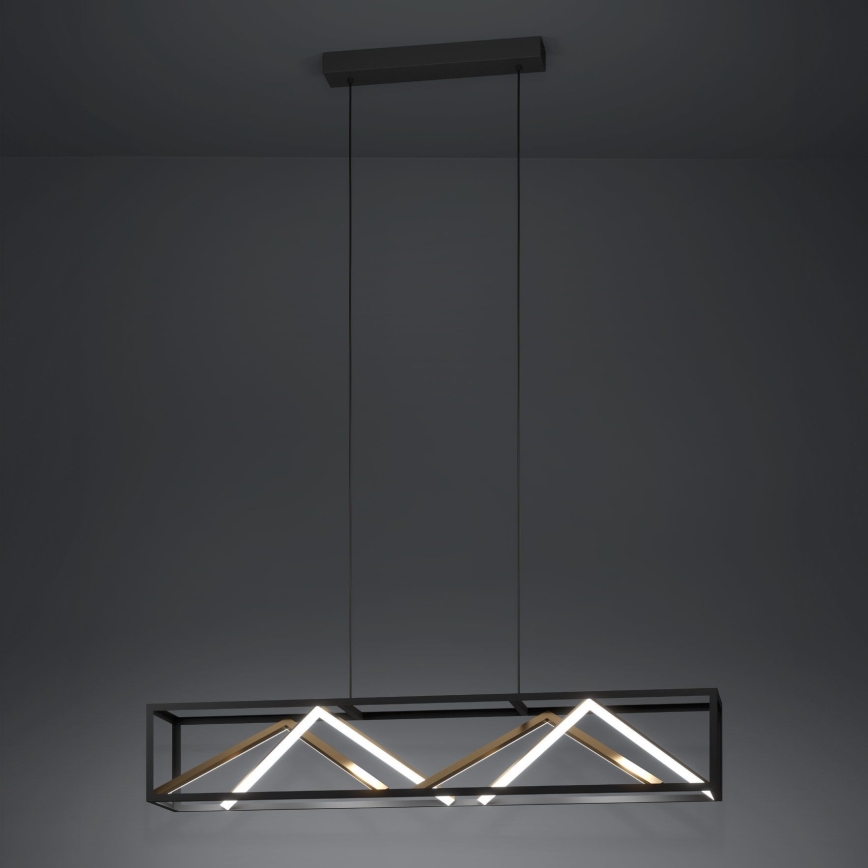 Eglo - Dimbare LED hanglamp aan een koord LED/46W/230V 2700-6500K zwart/goud + afstandsbediening