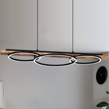 Eglo - Dimbare LED-hanglamp met kabel 2xLED/12,5W/230V+LED/15,5W 3000K bruin/zwart