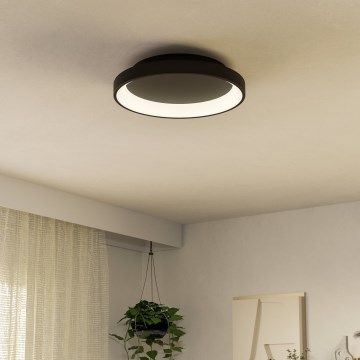 Eglo - Dimbare LED plafondlamp LED/12W/230V 2700-6500K zwart + afstandsbediening