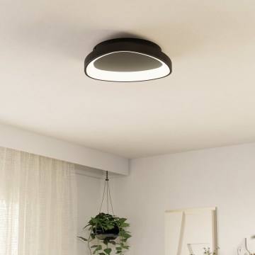Eglo - Dimbare LED Plafondlamp LED/12W/230V 2700-6500K zwart + afstandsbediening