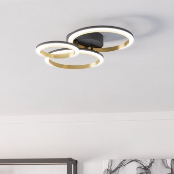 Eglo - Dimbare LED plafondlamp LED/20W/230V 4000K zwart/goud