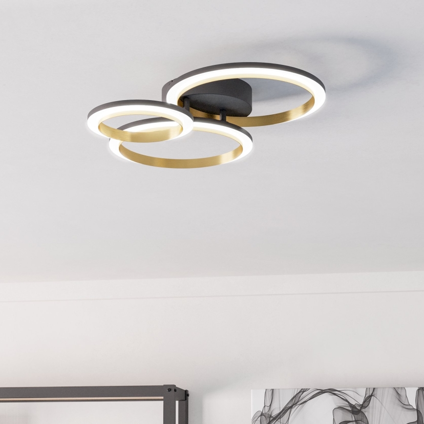 Eglo - Dimbare LED plafondlamp LED/20W/230V 4000K zwart/goud