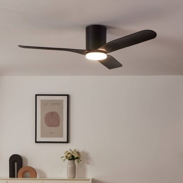 Eglo - dimbare LED-plafondventilator LED/17W/230V 3000/4000/5000K Ø 132 cm zwart + afstandsbediening