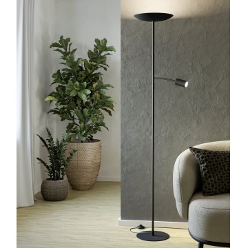 Eglo - Dimbare LED-vloerlamp LED/26,5W/230V + LED/4W zwart