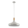 Eglo - Hanglamp 1xE27/60W/230V Ø 40 cm zilver