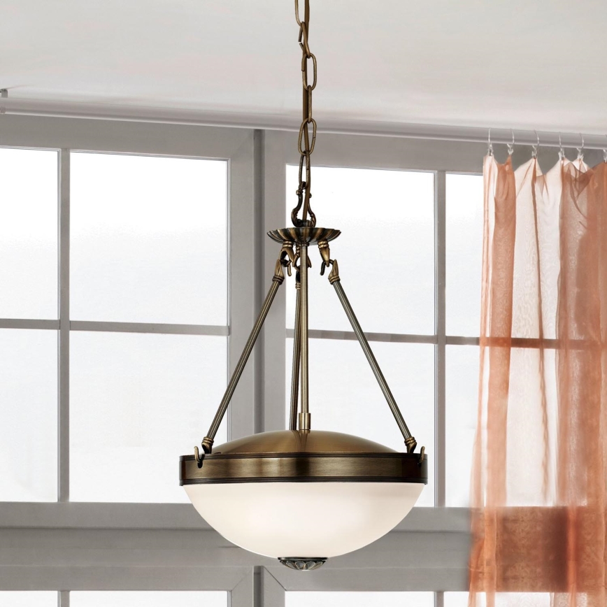 EGLO - Hanglamp aan een ketting 2xE27/60W/230V brons