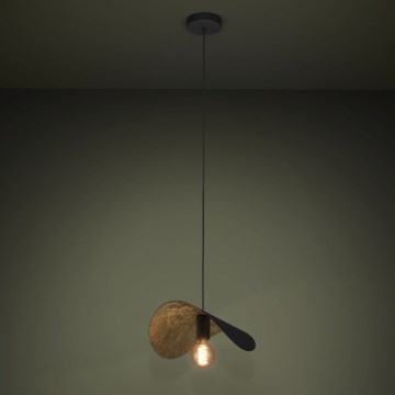 Eglo - Hanglamp aan een koord 1xE27/40W/230V 41 cm zwart/goud
