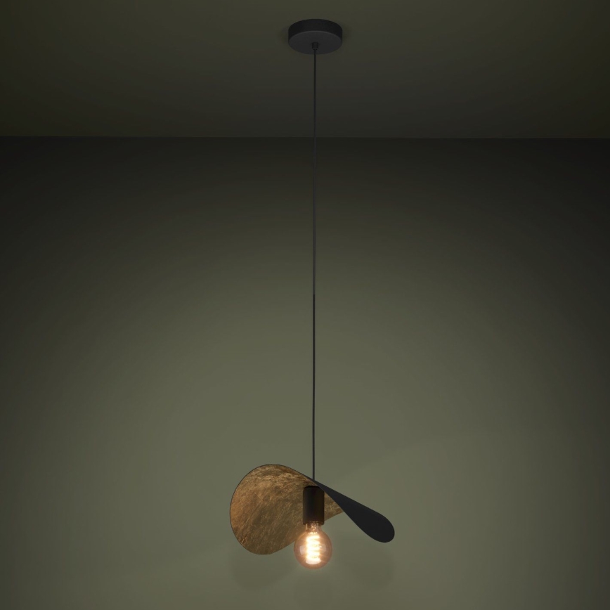 Eglo - Hanglamp aan een koord 1xE27/40W/230V 41 cm zwart/goud