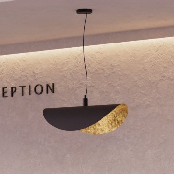 Eglo - Hanglamp aan een koord 1xE27/40W/230V 80 cm zwart/goud