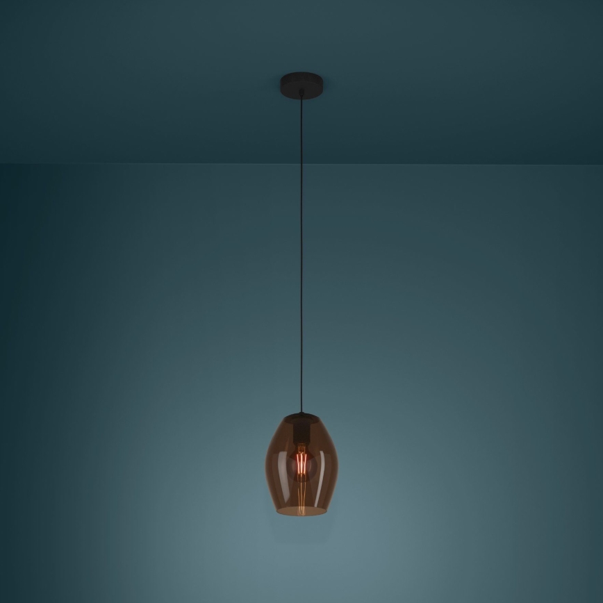 Eglo - Hanglamp aan een koord 1xE27/40W/230V bruin