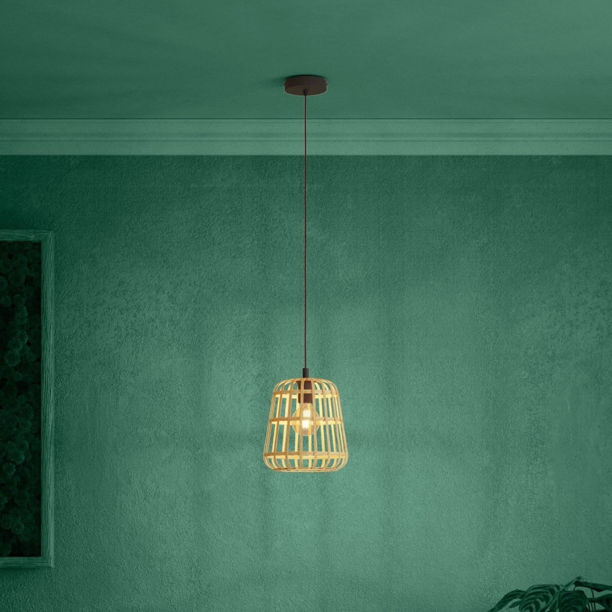 Eglo - Hanglamp aan een koord 1xE27/40W/230V diameter 24 cm bamboe