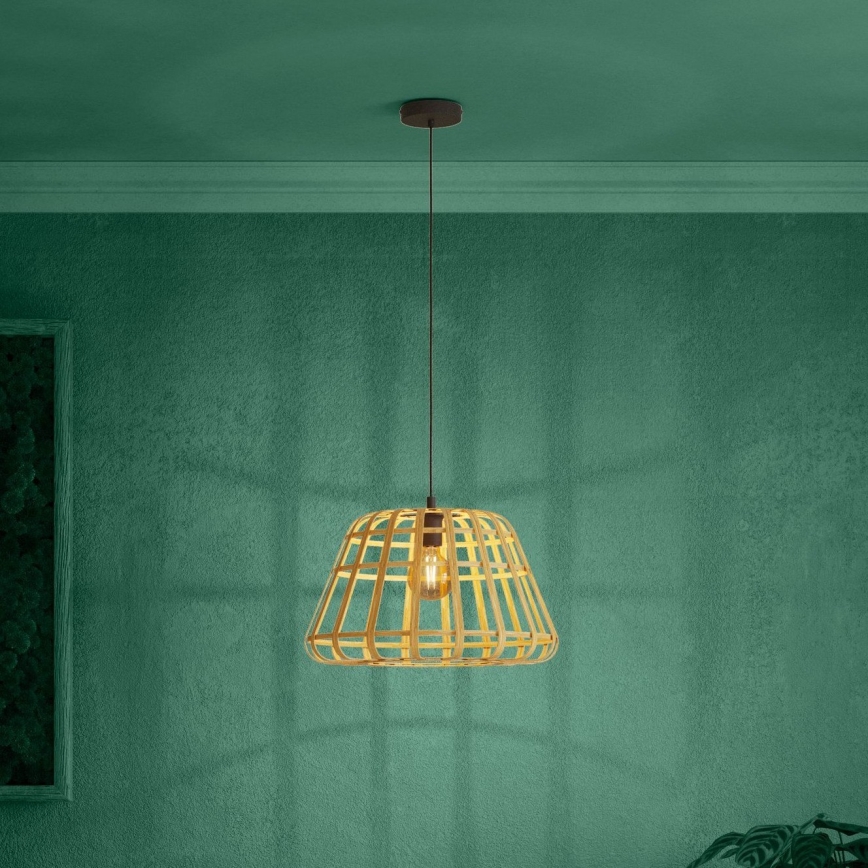 Eglo - Hanglamp aan een koord 1xE27/40W/230V diameter 50 cm bamboe