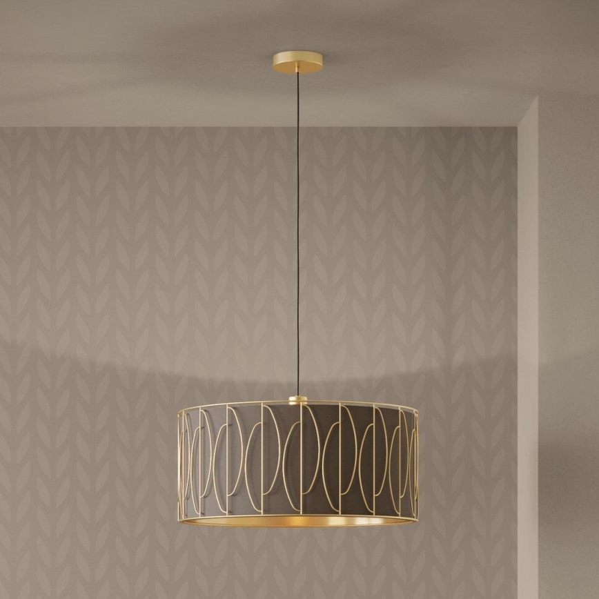 Eglo - Hanglamp aan een koord 1xE27/40W/230V goud/bruin