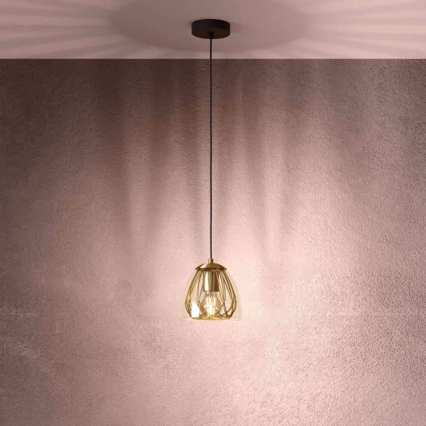 Eglo - Hanglamp aan een koord 1xE27/40W/230V goud