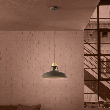 Eglo - Hanglamp aan een koord 1xE27/40W/230V zwart/goud