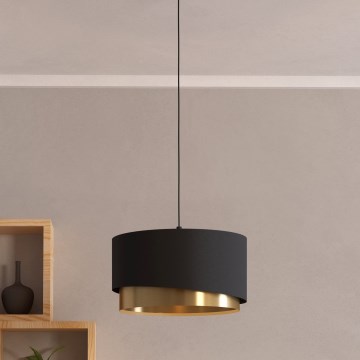 Eglo - Hanglamp aan een koord 1xE27/40W/230V zwart/goud