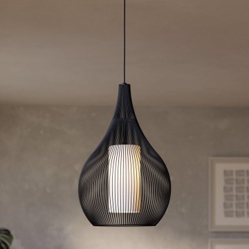 Eglo - Hanglamp aan een koord 1xE27/40W/230V zwart