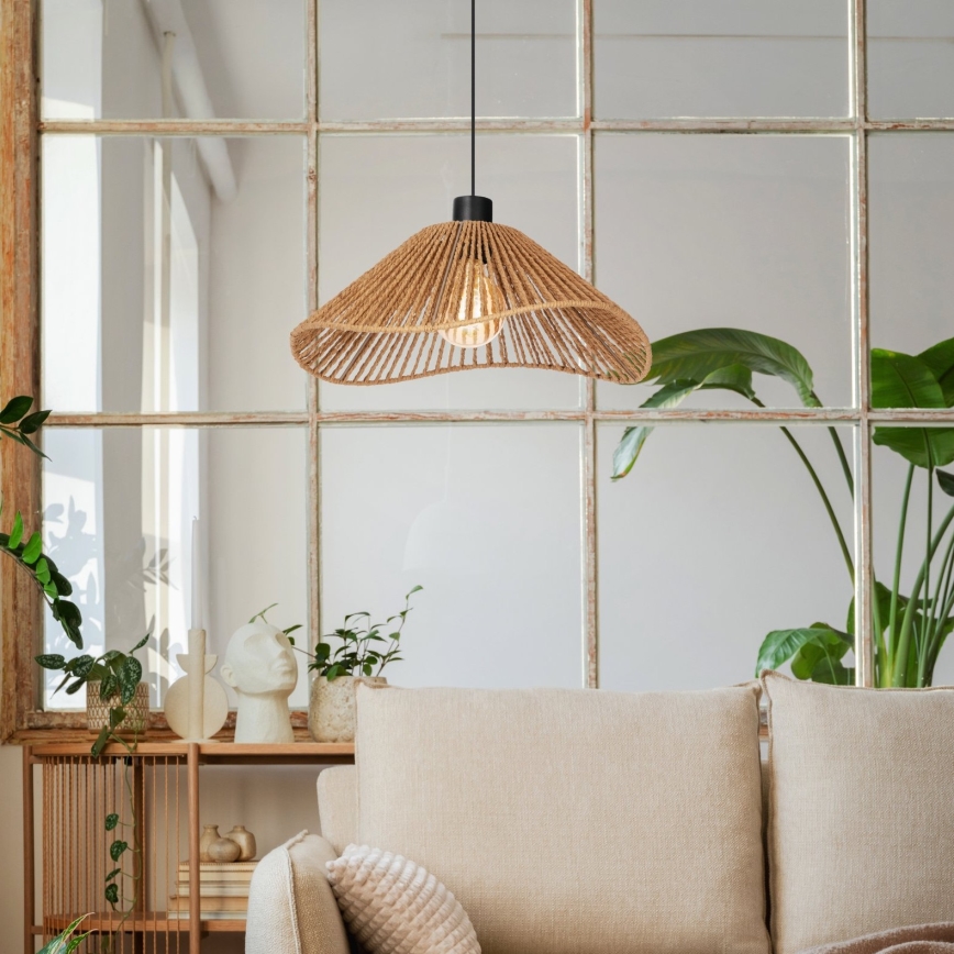 Eglo - Hanglamp aan een koord 1xE27/60W/230V bruin
