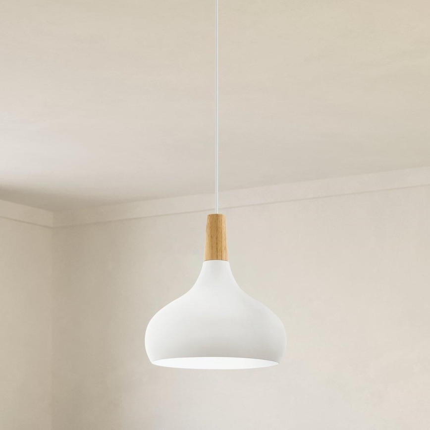 Eglo - Hanglamp aan een koord 1xE27/60W/230V diameter 28 cm wit