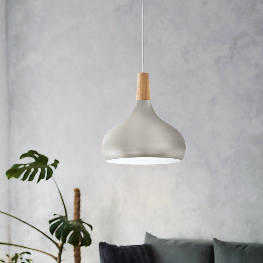 Eglo - Hanglamp aan een koord 1xE27/60W/230V diameter 28 cm zilver