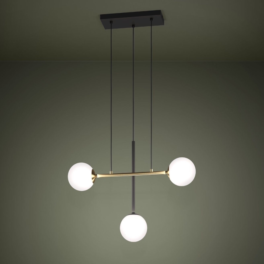 Eglo - Hanglamp aan een koord 3xE14/40W/230V goud/zwart
