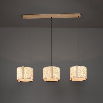 Eglo - Hanglamp aan een koord 3xE27/25W/230V beige