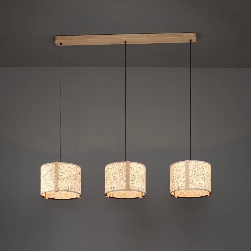 Eglo - Hanglamp aan een koord 3xE27/25W/230V beige