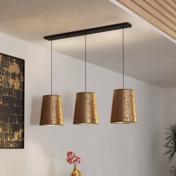 Eglo - Hanglamp aan een koord 3xE27/25W/230V goud/roze