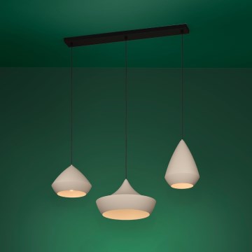 Eglo - Hanglamp aan een koord 3xE27/28W/230V beige