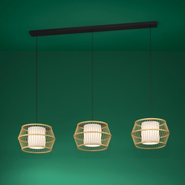 Eglo - Hanglamp aan een koord 3xE27/40W/230V bamboe