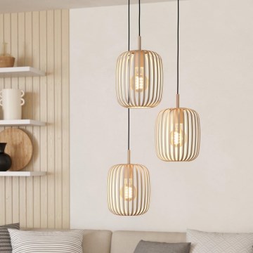 Eglo - Hanglamp aan een koord 3xE27/40W/230V beige