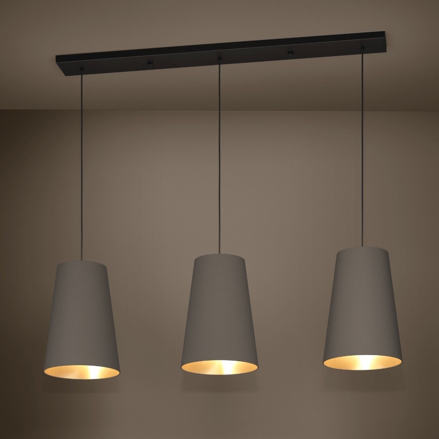 Eglo - Hanglamp aan een koord 3xE27/40W/230V bruin