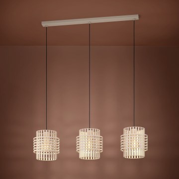 Eglo - Hanglamp aan een koord 3xE27/40W/230V crème