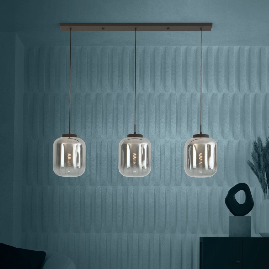 Eglo - Hanglamp aan een koord 3xE27/40W/230V gerookt
