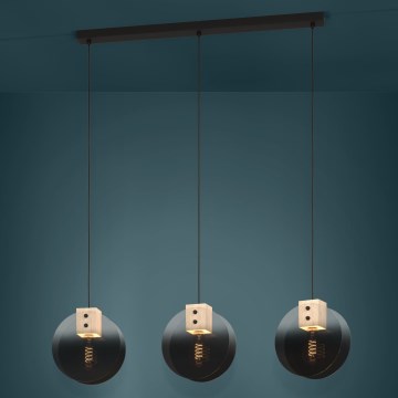 Eglo - Hanglamp aan een koord 3xE27/40W/230V gerookt