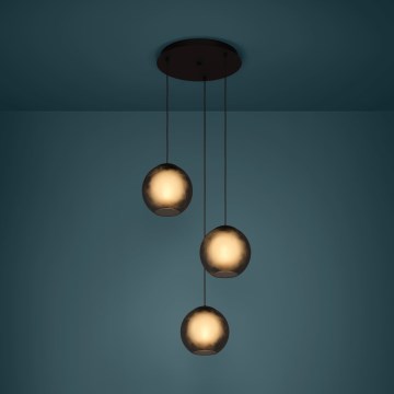 Eglo - Hanglamp aan een koord 3xE27/40W/230V gerookt
