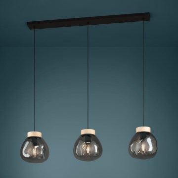 Eglo - Hanglamp aan een koord 3xE27/40W/230V gerookt
