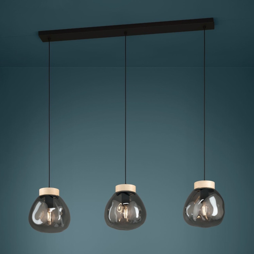 Eglo - Hanglamp aan een koord 3xE27/40W/230V gerookt