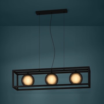 Eglo - Hanglamp aan een koord 3xE27/40W/230V gerookt/zwart