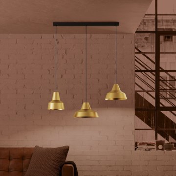 Eglo - Hanglamp aan een koord 3xE27/40W/230V goud