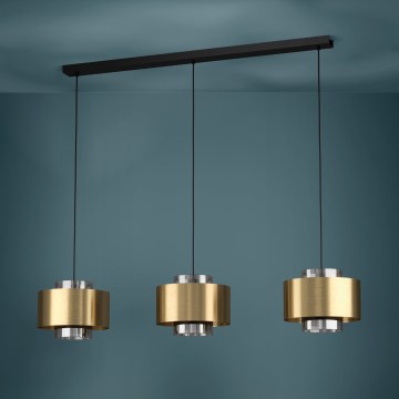 Eglo - Hanglamp aan een koord 3xE27/40W/230V goud
