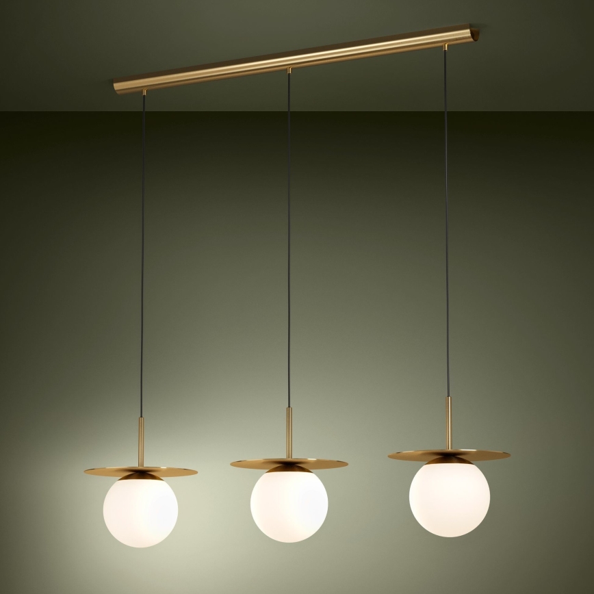 Eglo - Hanglamp aan een koord 3xE27/40W/230V goud