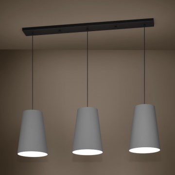Eglo - Hanglamp aan een koord 3xE27/40W/230V grijs