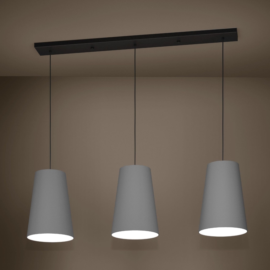 Eglo - Hanglamp aan een koord 3xE27/40W/230V grijs